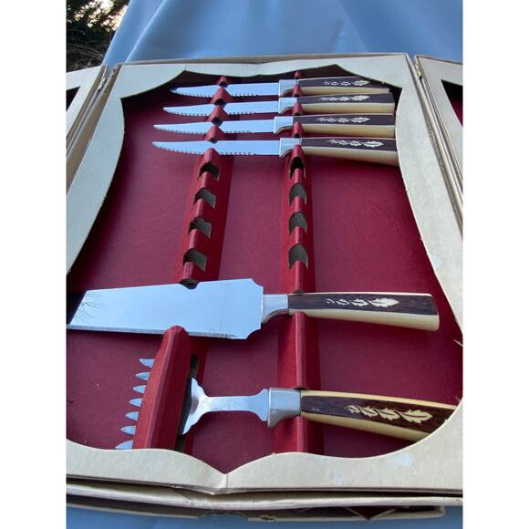 VTG Sheffield English Cutlery Presentation Set 14 of 19 Pcs one knife w no leafs - Picture 11 of 16